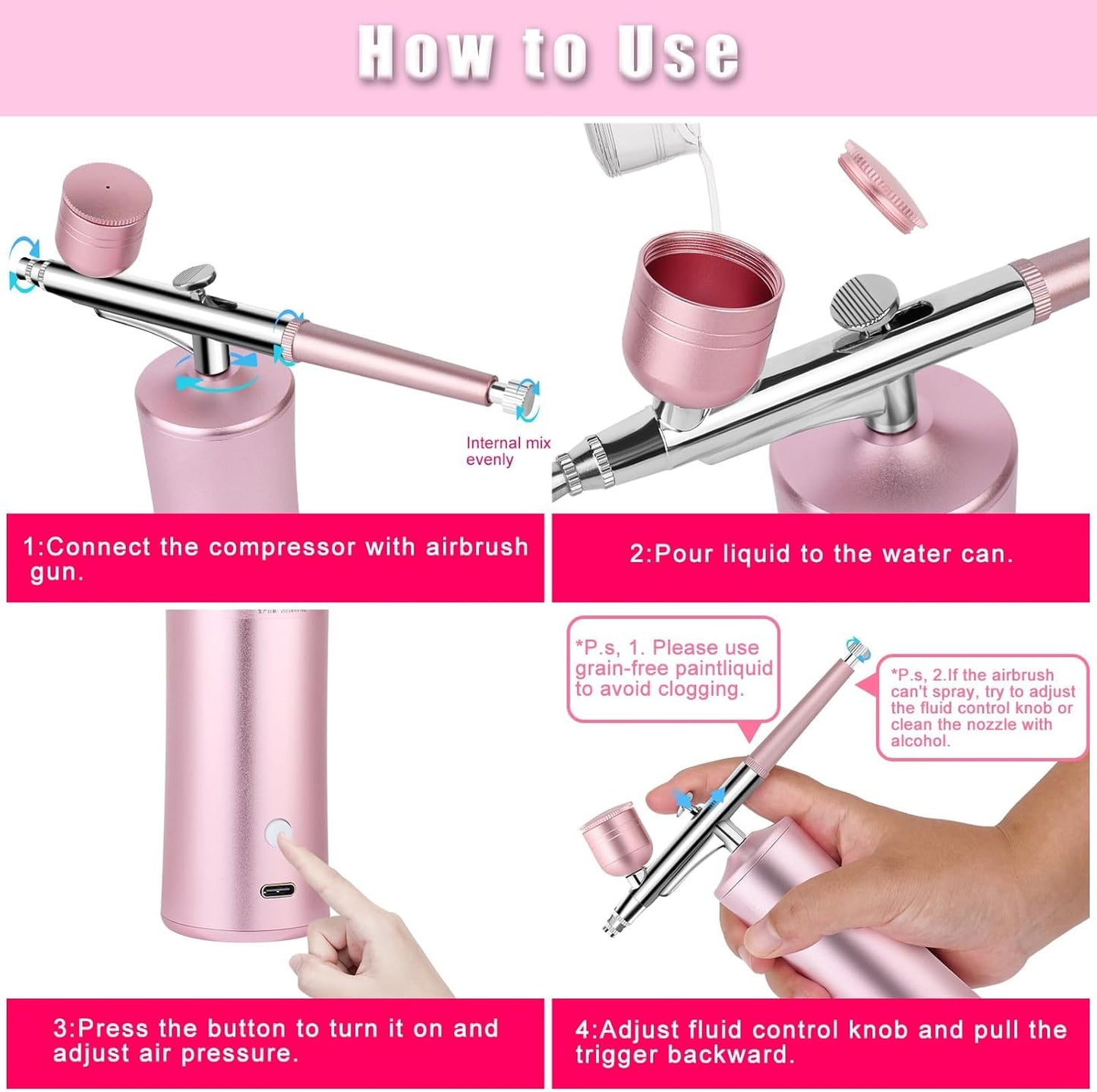 Kit Aerógrafo Eléctrico para uñas