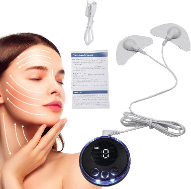 Masajeador facial eléctrico con parche de estimulación