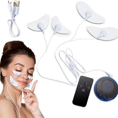 Masajeador facial eléctrico con parche de estimulación