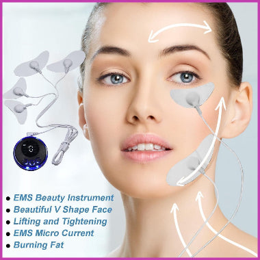 Masajeador facial eléctrico con parche de estimulación