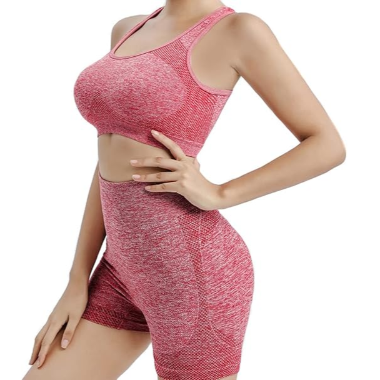 Conjunto deportivo mujer 2pcs rojo talla única