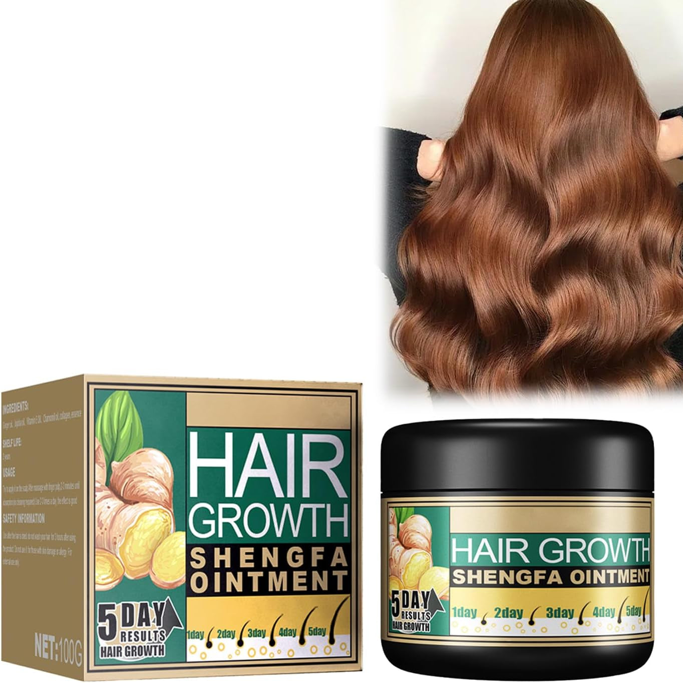 Crema de Jengibre para el Crecimiento del Cabello