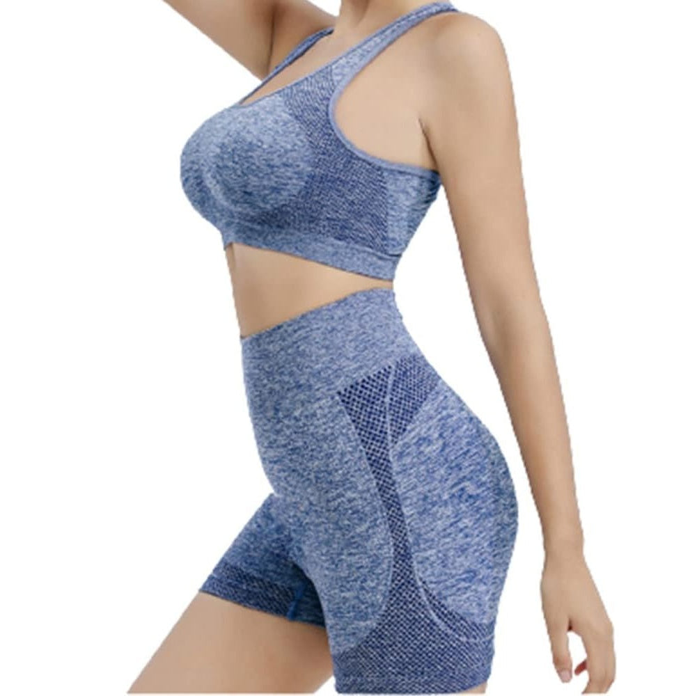 Conjunto deportivo mujer 2pcs azul talla única